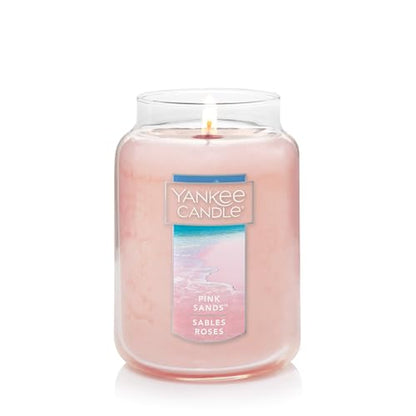 Yankee Candle Scented Candle, Pink Sands, Original Large Jar Candle, 110-150 Hours of Burn Time, 22 oz.