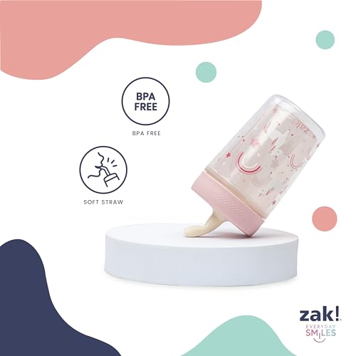 Zak Designs Fairy and Rainbow Capri 9oz Leak-Proof Toddler Cups, 2-Pack