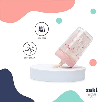 Zak Designs Fairy and Rainbow Capri 9oz Leak-Proof Toddler Cups, 2-Pack