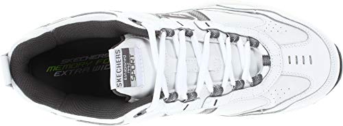 Skechers Men's Vigor 2.0 Serpentine Sneaker, White/Charcoal, 9.5