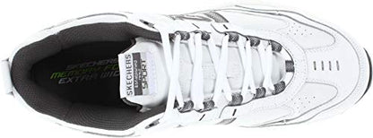 Skechers Men's Vigor 2.0 Serpentine Sneaker, White/Charcoal, 9.5