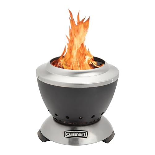 Cuisinart 7.5" Clean Burn Smokless Tabletop Fire Pit, Lightweight, Easy Clean Removable Base for Ash, Small Outdoor Heater for Patio, Camping & RV (COH-755C)