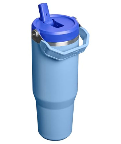 STANLEY IceFlow 2.0 Flip Straw Tumbler with Handle 30 oz | Twist On Lid and Flip Up Straw | Leakproof Water Bottle | Insulated Stainless Steel | BPA-Free | Blue Sky