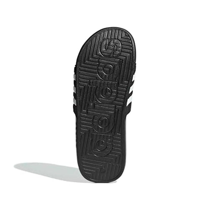 adidas Unisex-Adult Adissage, Core Black/White/Core Black, 8/9 | Massage Slides, Cloudfoam Footbed, EVA Massage Nubs, Adjustable Hook-and-Loop Closure, For Post-Workout Recovery