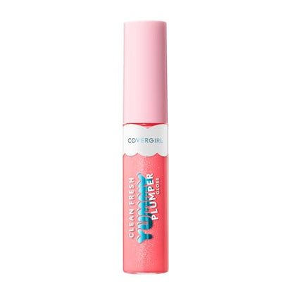 COVERGIRL Clean Fresh Yummy Gloss, 840 Be Chill My Heart, Plumper Gloss, Glassy Shine, Vegan Formula, Volumizing Lip Plumper, Cooling, Easy to Apply, Minty Flavor