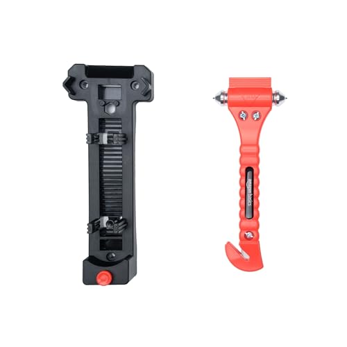 Amazon Basics Emergency Seat Belt Cutter and Window Hammer Tool, Car Accessories, 2 Pack