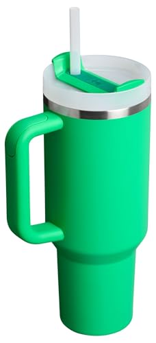 Stanley Quencher H2.0 Tumbler with Handle and Straw 40 oz Flowstate 3-Position Lid Cup Holder Compatible for Travel Insulated Stainless Steel Cup BPA-Free Meadow