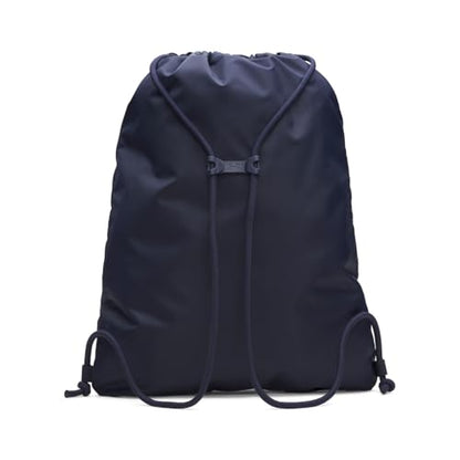 Under Armour Unisex Hustle Sackpack, (410) Midnight Navy / Midnight Navy / Metallic Silver, One Size Fits Most