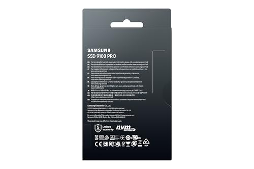 Samsung 9100 PRO Series 1TB PCIe 5.0 x4 NVMe 2.0 M.2 Internal SSD, Up to 14,700MB/s, Thermal Control, MZ-VAP1T0B/AM