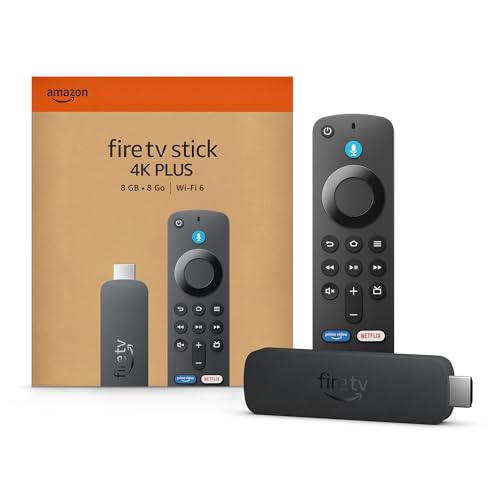 Amazon Fire TV Stick 4K Plus, streaming device, hundreds of thousands of movies and TV episodes, supports Wi-Fi 6, watch free & live TV, find shows faster with Alexa+