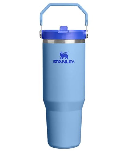 STANLEY IceFlow 2.0 Flip Straw Tumbler with Handle 30 oz | Twist On Lid and Flip Up Straw | Leakproof Water Bottle | Insulated Stainless Steel | BPA-Free | Blue Sky