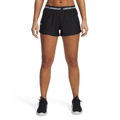 Under Armour Women's Tech Play Up Shorts, (001) Black / / White, Medium