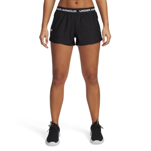 Under Armour Women's Tech Play Up Shorts, (001) Black / / White, Medium