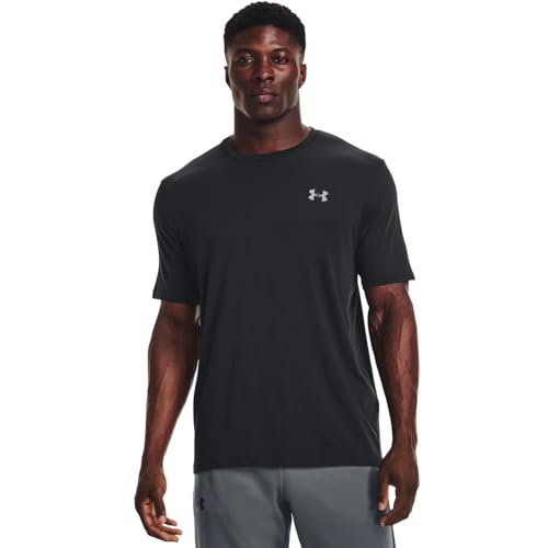 Under Armour Men's Left Chest Lockup Short Sleeve T Shirt, (001) Black / / Mod Gray, Medium