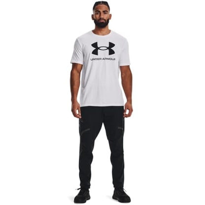 Under Armour Men's Sportstyle Logo Short Sleeve T Shirt, (100) White / / Black, Large