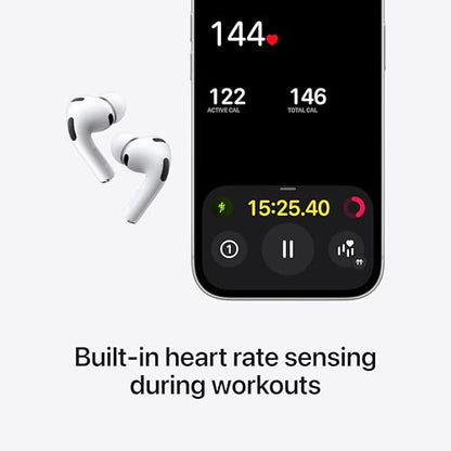Apple AirPods Pro 3 Wireless Earbuds, Active Noise Cancellation, Live Translation, Heart Rate Sensing, Bluetooth Headphones, Spatial Audio, High-Fidelity Sound, USB-C Charging