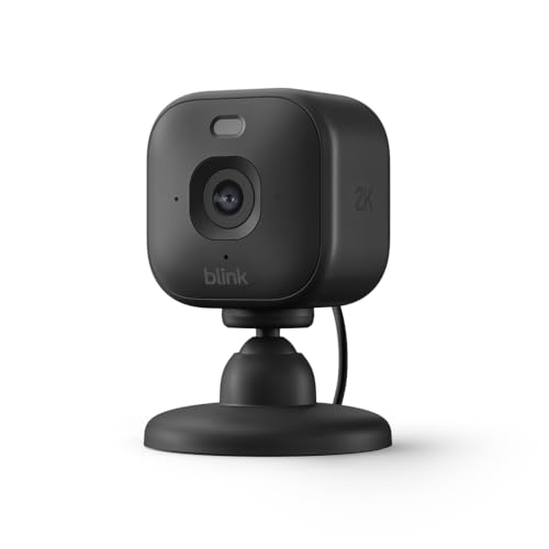 Blink Mini 2K+ (newest model) – Plug-in Home & Pet Security Camera with 2K video resolution, colour night vision, enhanced audio, motion detection – 1 camera (Black)