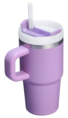 Stanley Quencher H2.0 Tumbler with Handle and Straw 20 oz Flowstate 3-Position Lid Cup Holder Compatible for Travel Insulated Stainless Steel Cup BPA-Free Lilac