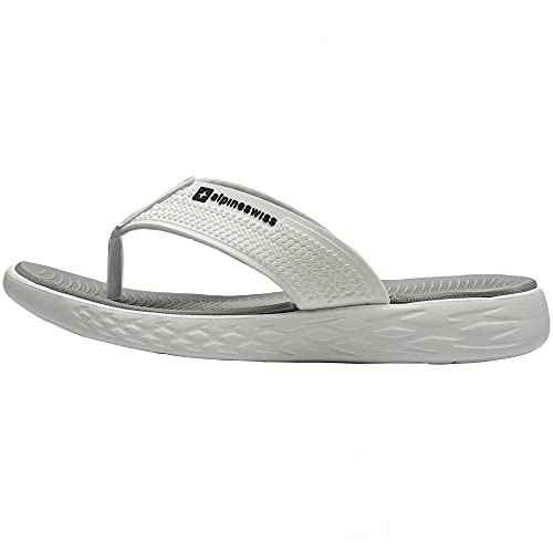 Alpine Swiss Katie Womens Flip Flops | Comfortable Outdoor Walking Thong Sandals | Flip Flops for Women Everyday Wear Anti-Slip Shock-Absorbing Sole Cushioned Footbed Water-Resistant Beach Shoe GRY 8