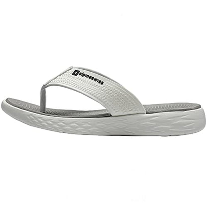 Alpine Swiss Katie Womens Flip Flops | Comfortable Outdoor Walking Thong Sandals | Flip Flops for Women Everyday Wear Anti-Slip Shock-Absorbing Sole Cushioned Footbed Water-Resistant Beach Shoe GRY 8