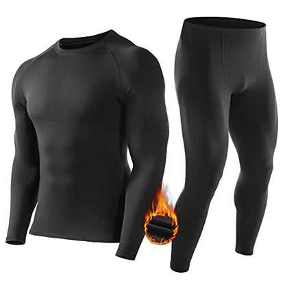 Roadbox Men's Thermal Underwear Set Fleece Lined Compression Long Johns