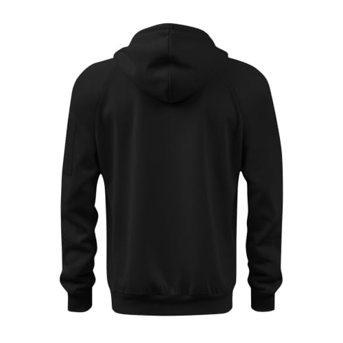 Zip Up Hoodie for Men Lightweight Fall Sweatshirt with Pockets Black