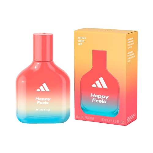 adidas Vibes Happy Feels Eau de Parfum For All, Joyful and Uplifting, Long Lasting Fragrance, Grapefruit and Jasmine 50ml