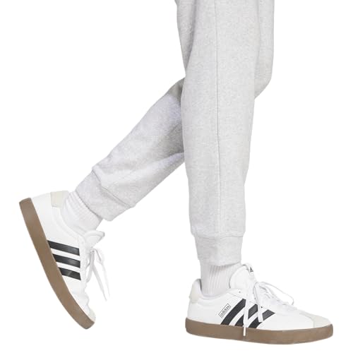 adidas Men's Essentials FeelCozy Fleece Pants, Light Grey Heather/Black