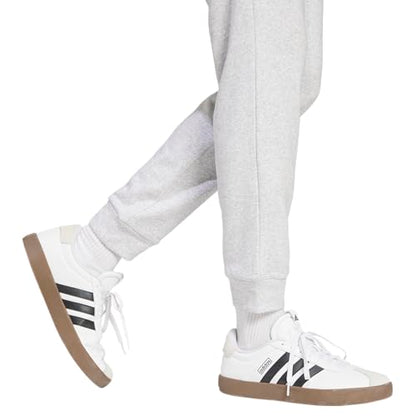 adidas Men's Essentials FeelCozy Fleece Pants, Light Grey Heather/Black