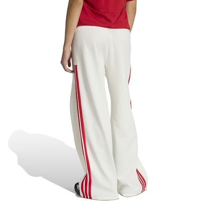 adidas Women's House of Tiro Wide Leg Pants, Off White/White/Team Collegiate Red, Small