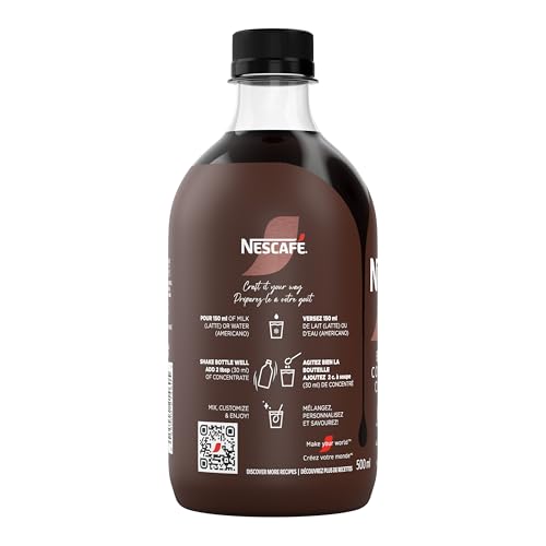 NESCAFE Espresso Black, Coffee Concentrate, Add to Ice & Cold Water for Americanos or Milk for Lattes, Can Also Be Used Hot, Rich Smooth & Bold Flavour, Recyclable, Contains Caffeine, 0.5 L