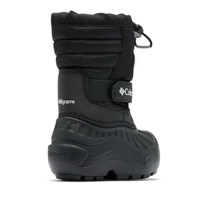 Columbia Youth Unisex Powderbug Snowlite, Black/White, 9