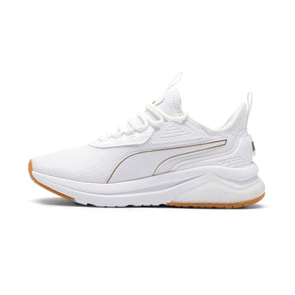 Puma Women's Amplifier Sneaker, White-Gold, 9