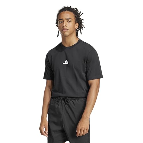 Adidas Men's Essentials Small Logo Single Jersey T-Shirt, Black/White, X-Large