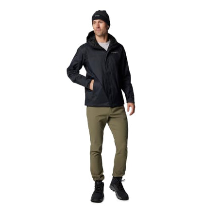 Columbia Men's Watertight II Waterproof Rain Jacket, Black, Large