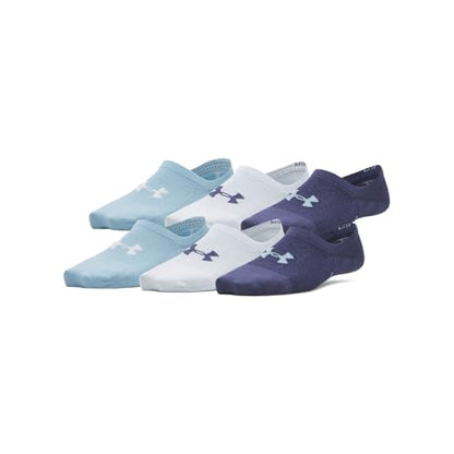 Under Armour Women's Breathe Lite Liner Socks 6 Pack, (403) Washed Navy/Washed Navy/Blue Smoke