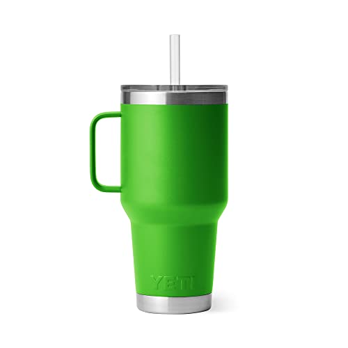 YETI Rambler 35 oz Straw Mug, Vacuum Insulated, Stainless Steel, Canopy Green