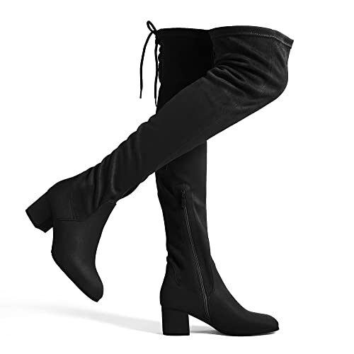 DREAM PAIRS Women's Over the Knee Thigh High Boots,Black,6