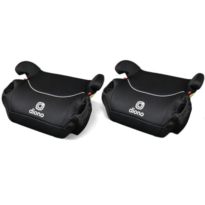 Diono Solana 2022, No Latch, Pack of 2 Backless Booster Car Seats, Lightweight, Machine Washable Covers, Cup Holders, Black Charcoal