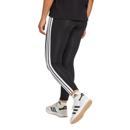 adidas Women's Essentials 3-Stripes Cotton Leggings, Black/White, Medium