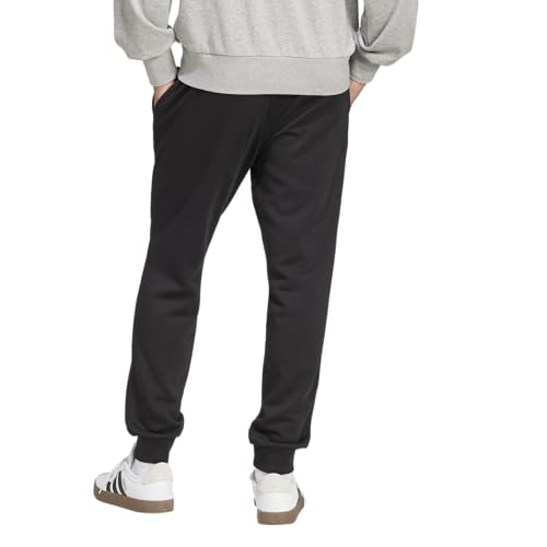 Adidas Mens Essentials Feel Cozy Fleece Sportswear Pants,Black/White,Medium