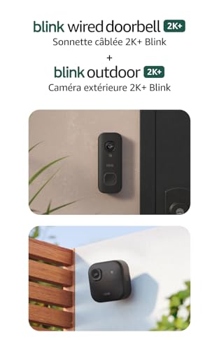 Blink Wired Doorbell 2K+ (all-new) and Outdoor 2K+ (newest model) — 2K video, enhanced audio. Sync Module Core included (Black)
