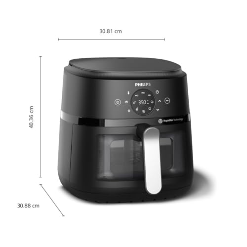 Philips 2000 Series Air Fryer with Window, 13 Ways to Cook, 6.6 QT, Black