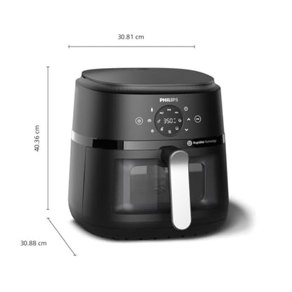 Philips 2000 Series Air Fryer with Window, 13 Ways to Cook, 6.6 QT, Black