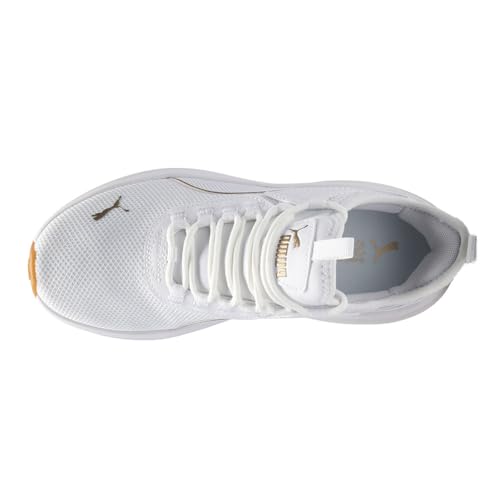 Puma Women's Amplifier Sneaker, White-Gold, 9