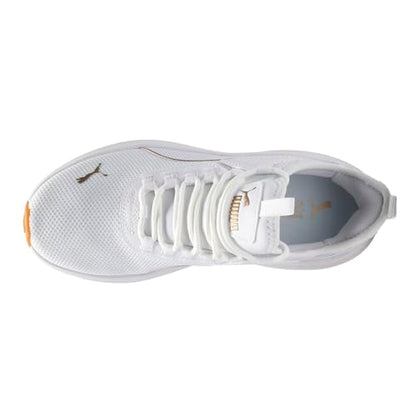 Puma Women's Amplifier Sneaker, White-Gold, 9