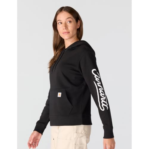 Carhartt Womens Sawyer Script Logo Sweatshirt, Black, Small