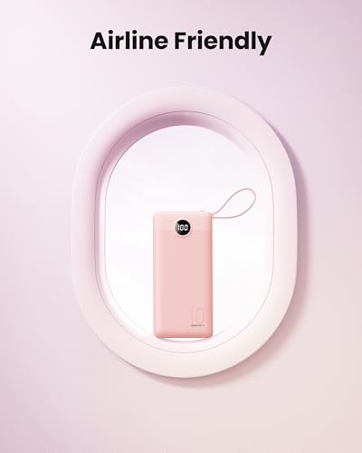 Coowisty 10000mAh Portable Charger for iPhone, Built in 4 Cables Power Bank