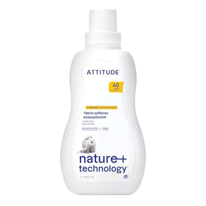 ATTITUDE Liquid Fabric Softener, Plant Based, Citrus Zest, 40 Loads