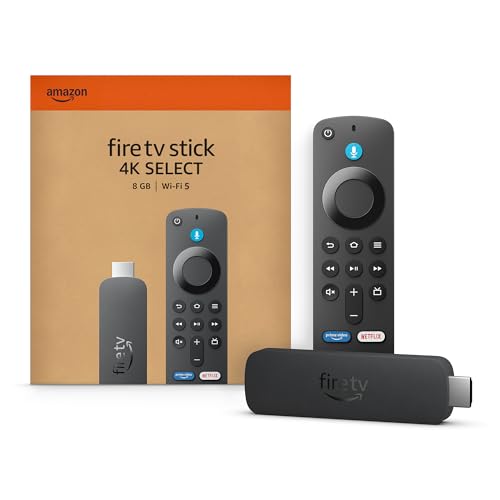 Amazon Fire TV Stick 4K Select (newest model), start streaming in 4K, hundreds of thousands of movies and shows, and free & live TV, Designed for Alexa+
